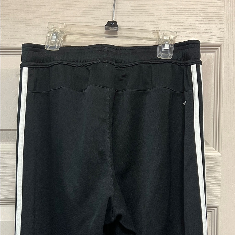 Adidas Mens Black Joggers with White Stripes - Picture 2 of 4